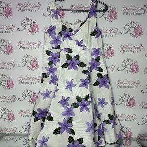 Pacific legend apparel dress made in Hawaii Floral White Purple Dress 🌺